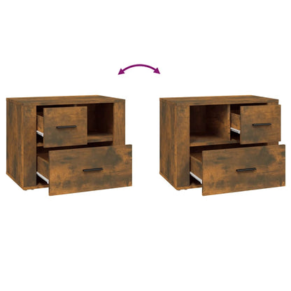 Berkfield Bedside Cabinet Smoked Oak 60x36x45 cm Engineered Wood