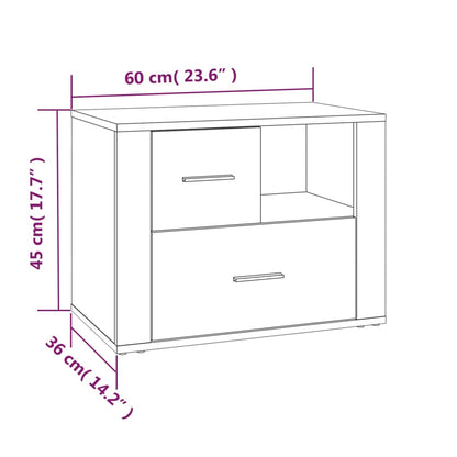 Berkfield Bedside Cabinet Smoked Oak 60x36x45 cm Engineered Wood