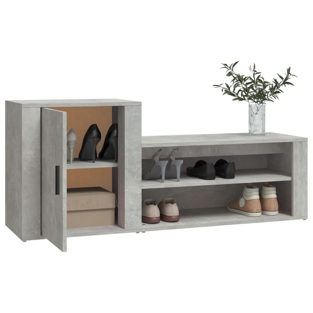 Berkfield Shoe Cabinet Concrete Grey 130x35x54 cm Engineered Wood