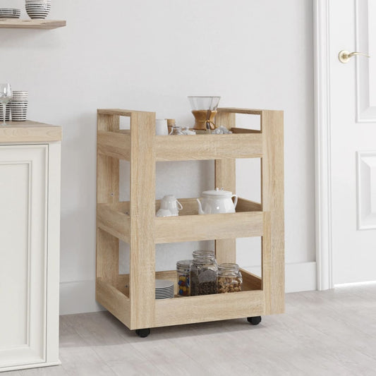 Berkfield Kitchen Trolley Sonoma Oak 60x45x80 cm Engineered Wood