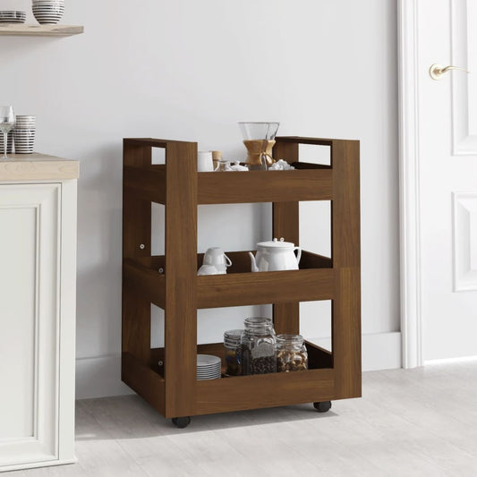 Berkfield Kitchen Trolley Brown Oak 60x45x80 cm Engineered Wood