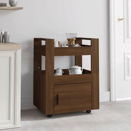 Berkfield Kitchen Trolley Brown Oak 60x45x80 cm Engineered Wood