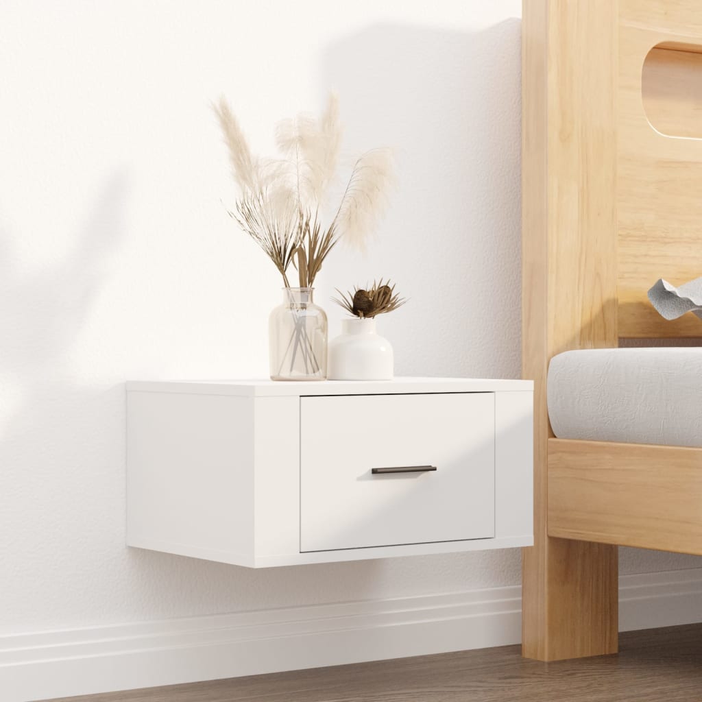 Berkfield Wall-mounted Bedside Cabinet White 50x36x25 cm