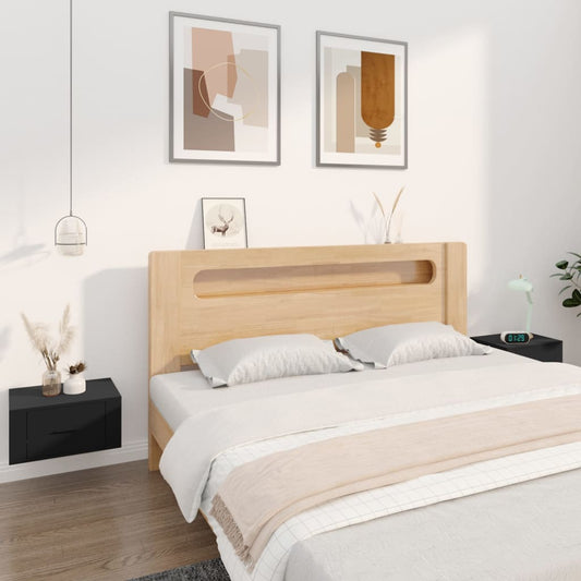 Berkfield Wall-mounted Bedside Cabinets 2 pcs Black 50x36x25 cm