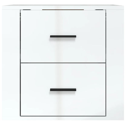 Berkfield Wall-mounted Bedside Cabinet High Gloss White 50x36x47 cm