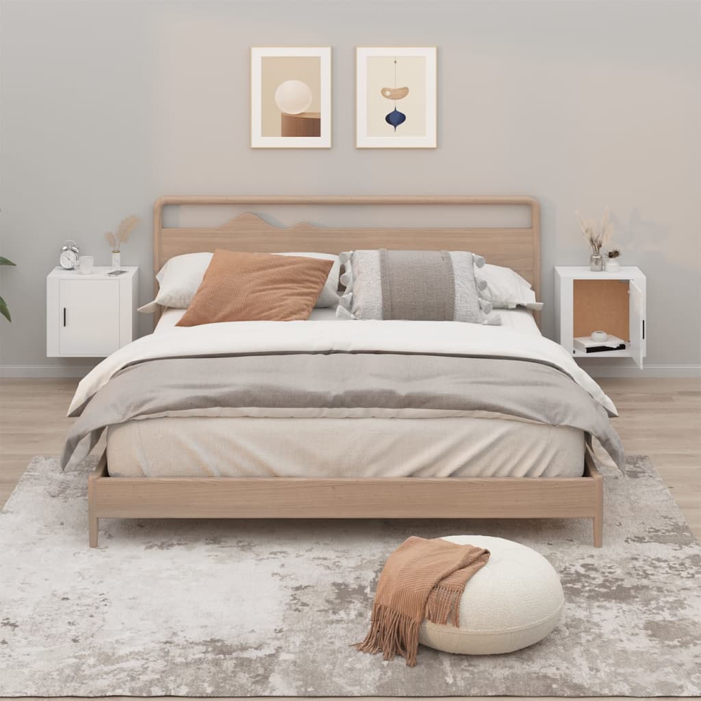 Berkfield Wall-mounted Bedside Cabinets 2 pcs White 50x30x47 cm