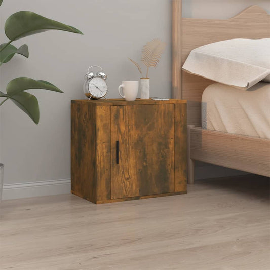 Berkfield Wall-mounted Bedside Cabinet Smoked Oak 50x30x47 cm
