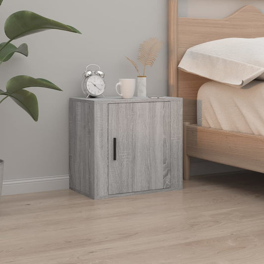 Berkfield Wall-mounted Bedside Cabinet Grey Sonoma 50x30x47 cm