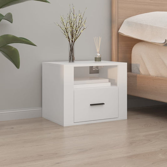 Berkfield Wall-mounted Bedside Cabinet White 50x36x40 cm