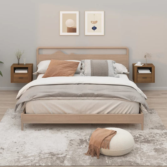 Berkfield Wall-mounted Bedside Cabinets 2 pcs Brown Oak 50x36x40 cm
