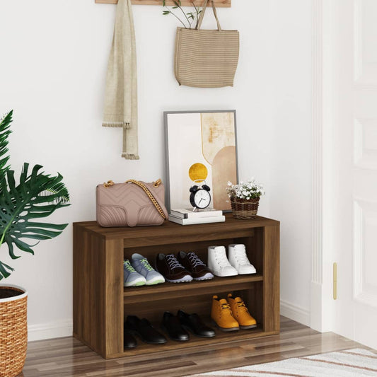 Berkfield Shoe Rack Brown Oak 75x35x45 cm Engineered Wood