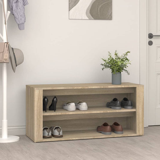 Berkfield Shoe Rack Sonoma Oak 100x35x45 cm Engineered Wood
