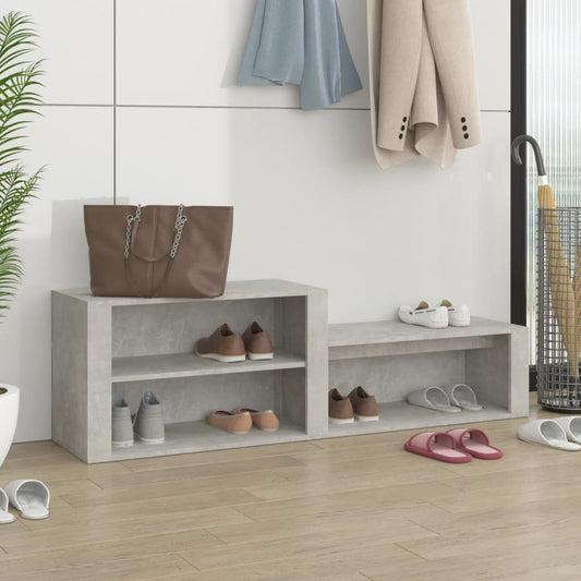 Berkfield Shoe Cabinet Concrete Grey 150x35x45 cm Engineered Wood