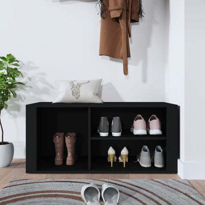 Berkfield Shoe Cabinet Black 100x35x45 cm Engineered Wood