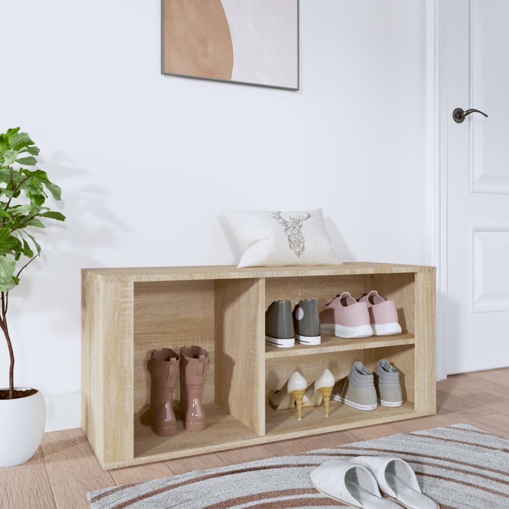 Berkfield Shoe Cabinet Sonoma Oak 100x35x45 cm Engineered Wood