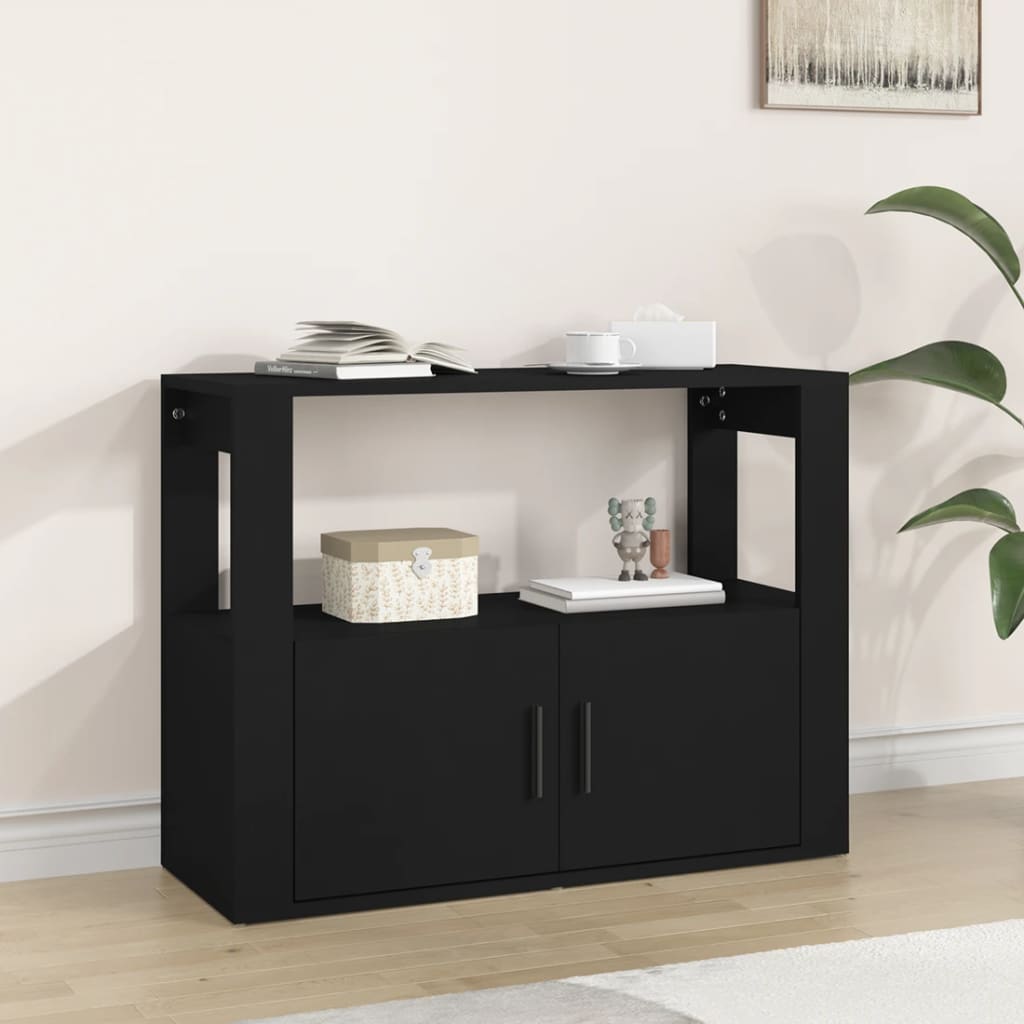 Berkfield Sideboard Black 80x30x60 cm Engineered Wood