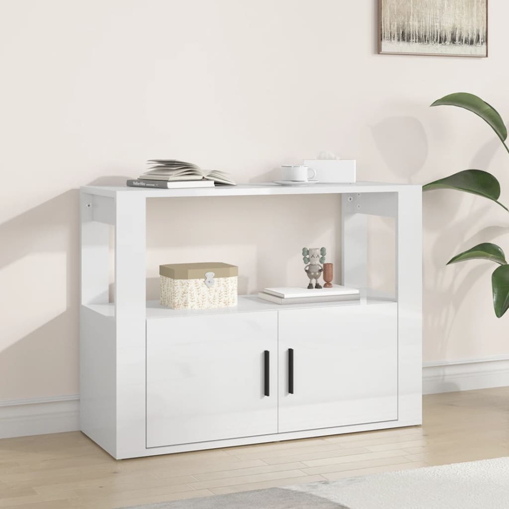 Berkfield Sideboard High Gloss White 80x30x60 cm Engineered Wood