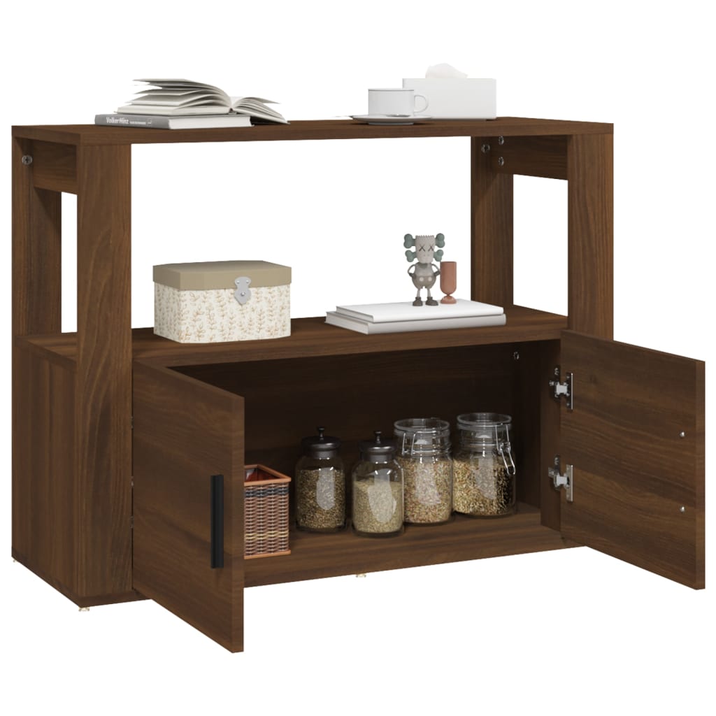 Berkfield Sideboard Brown Oak 80x30x60 cm Engineered Wood