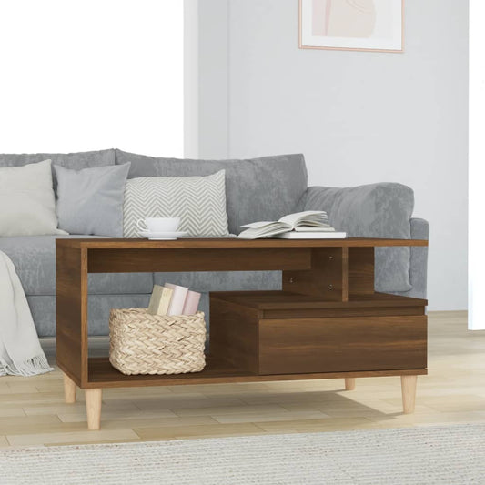 Berkfield Coffee Table Brown Oak 90x49x45 cm Engineered Wood