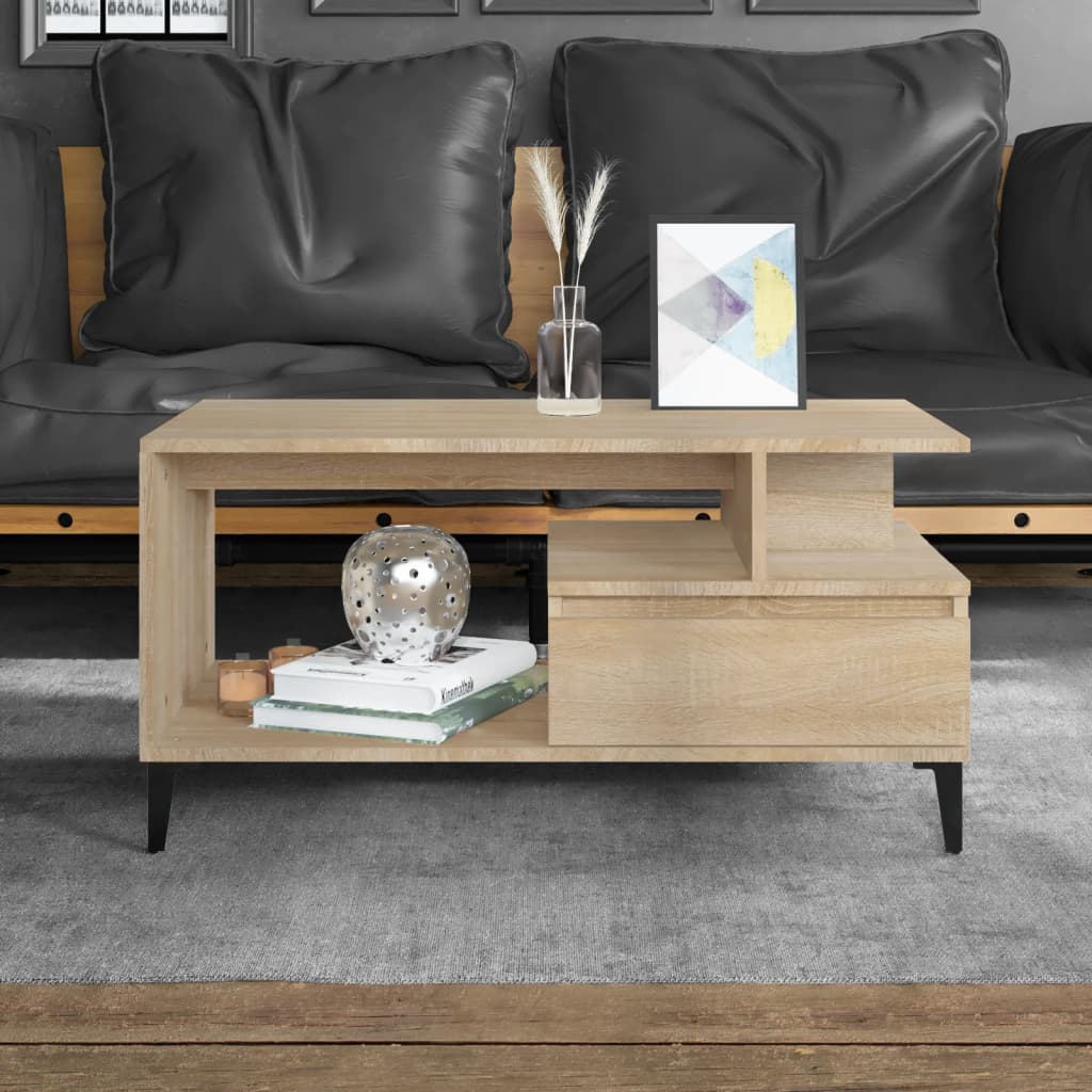 Berkfield Coffee Table Sonoma Oak 90x49x45 cm Engineered Wood