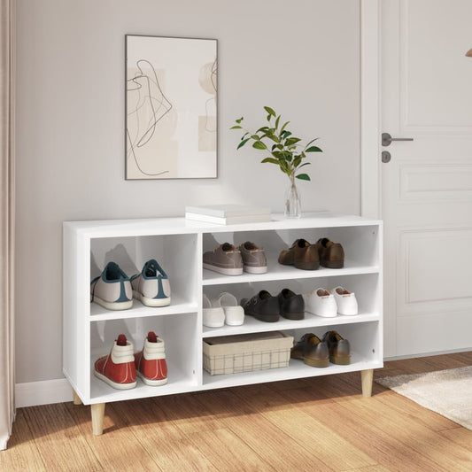 Berkfield Shoe Cabinet High Gloss White 102x36x60 cm Engineered Wood