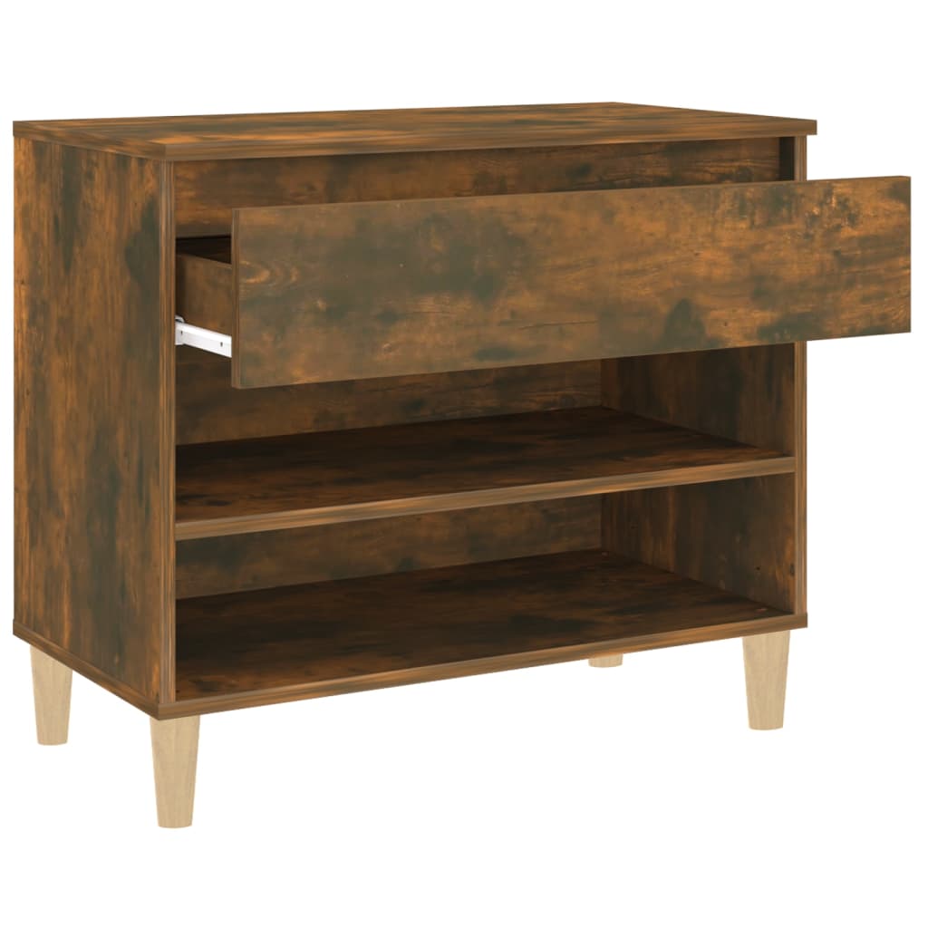 Berkfield Shoe Cabinet Smoked Oak 70x36x60 cm Engineered Wood