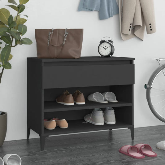 Berkfield Shoe Cabinet Black 70x36x60 cm Engineered Wood