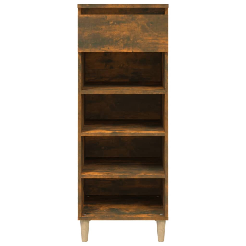 Berkfield Shoe Cabinet Smoked Oak 40x36x105 cm Engineered Wood