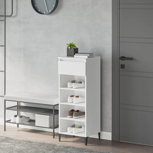 Berkfield Shoe Rack White 40x36x105 cm Engineered Wood