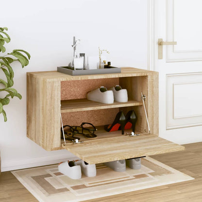 Berkfield Wall-mounted Shoe Cabinet Sonoma Oak 70x35x38 cm Engineered Wood