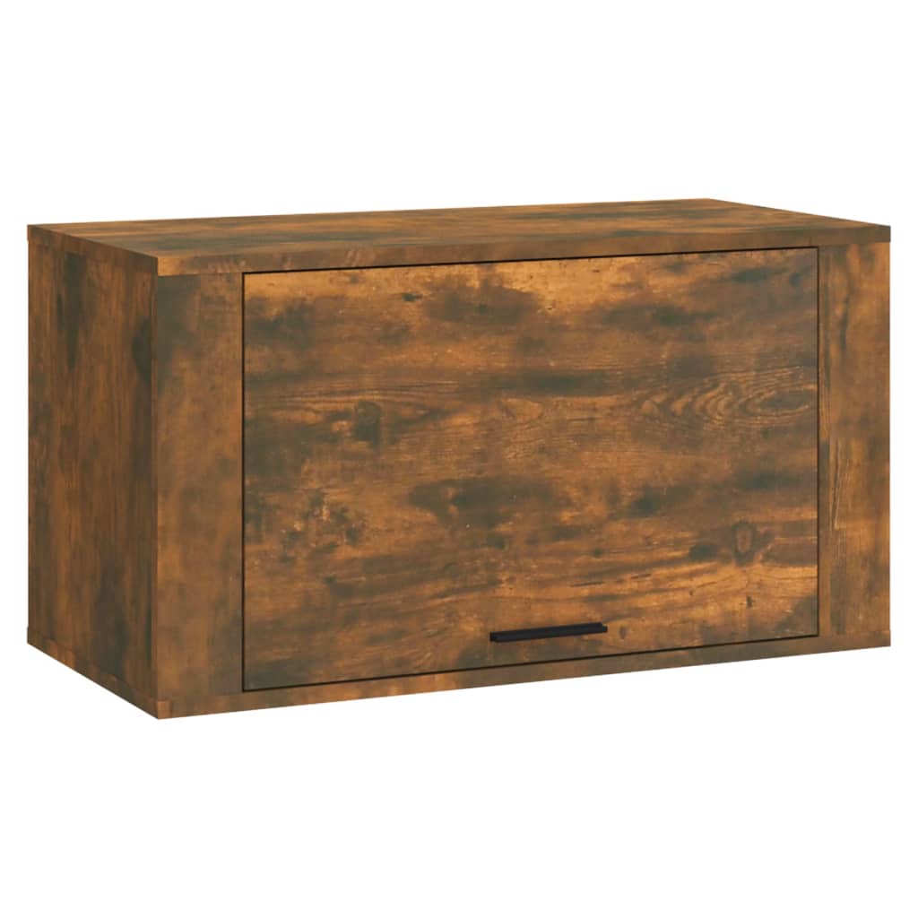 Berkfield Wall-mounted Shoe Cabinet Smoked Oak 70x35x38 cm Solid Wood Pine