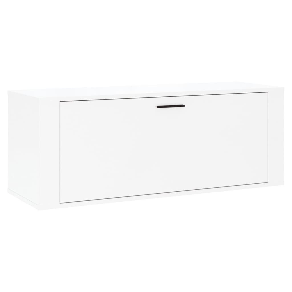 Berkfield Wall Shoe Cabinet High Gloss White 100x35x38 cm Engineered Wood