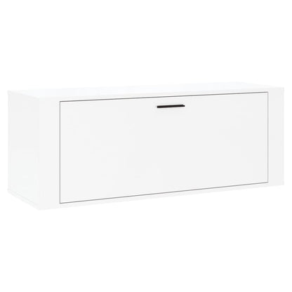 Berkfield Wall Shoe Cabinet High Gloss White 100x35x38 cm Engineered Wood