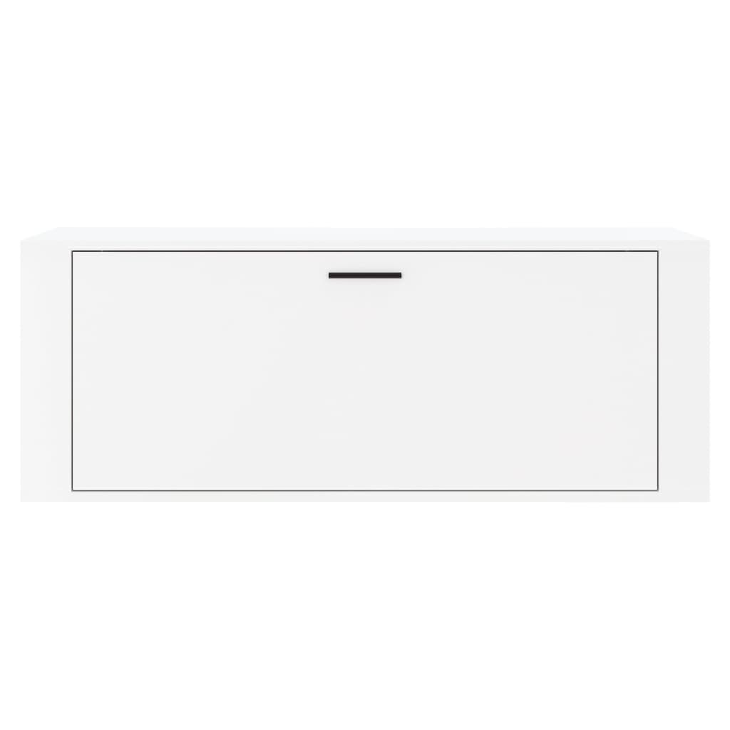 Berkfield Wall Shoe Cabinet High Gloss White 100x35x38 cm Engineered Wood