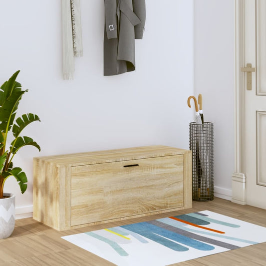 Berkfield Wall Shoe Cabinet Sonoma Oak 100x35x38 cm Engineered Wood
