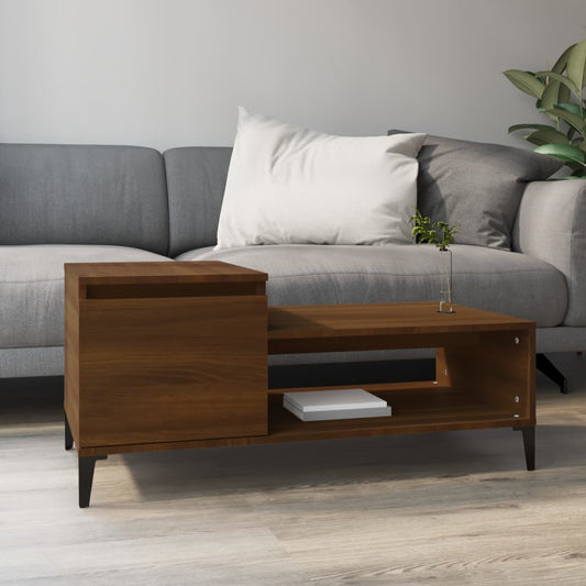 Berkfield Coffee Table Brown Oak 100x50x45 cm Engineered Wood