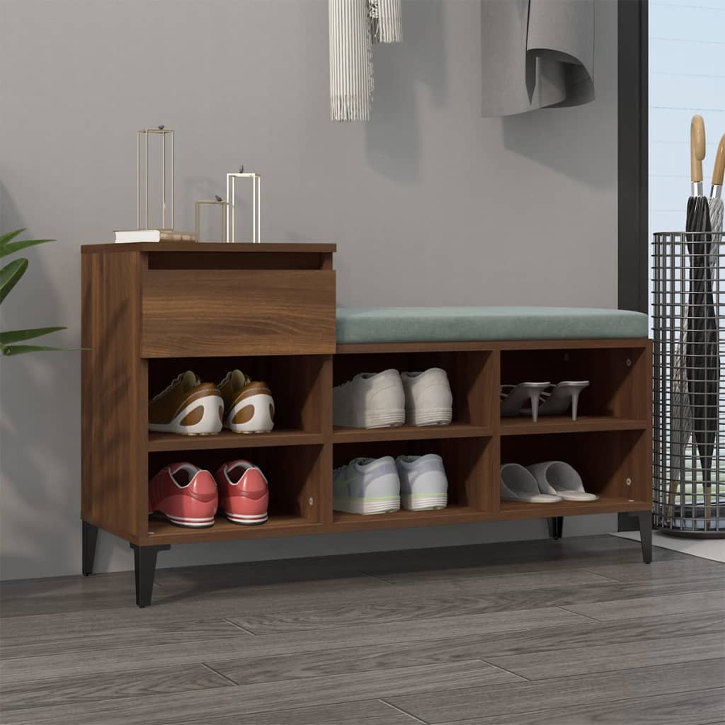 Berkfield Shoe Cabinet Brown Oak 102x36x60 cm Engineered Wood