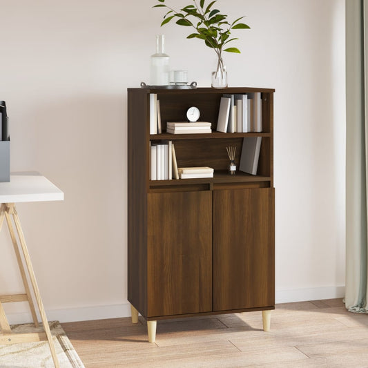 Berkfield Highboard Brown Oak 60x36x110 cm Engineered Wood