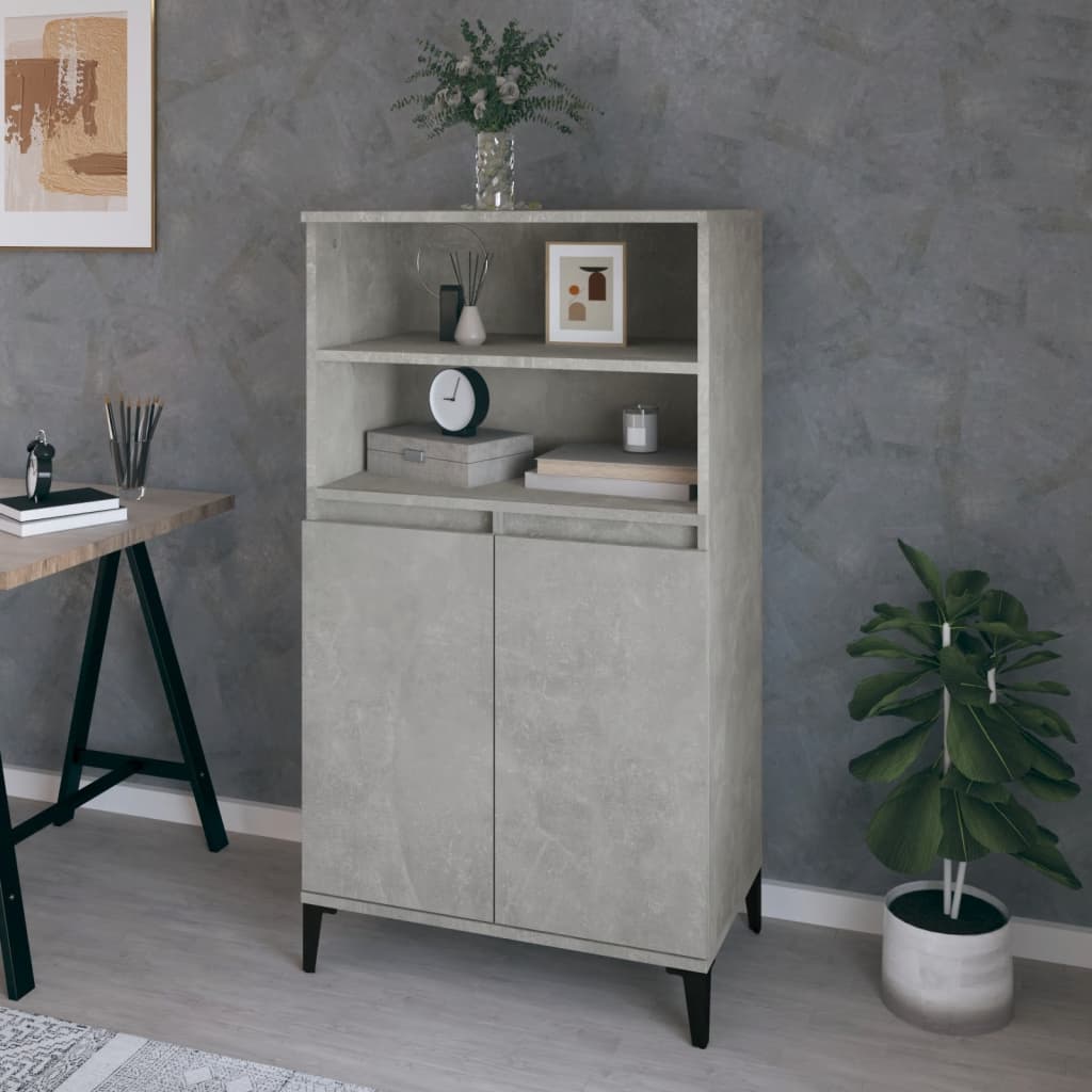 Berkfield Highboard Concrete Grey 60x36x110 cm Engineered Wood