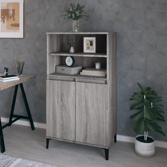 Berkfield Highboard Grey Sonoma 60x36x110 cm Engineered Wood