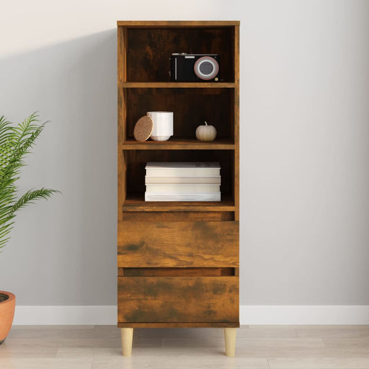 Berkfield Highboard Smoked Oak 40x36x110 cm Engineered Wood