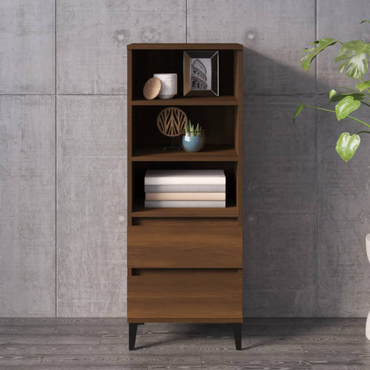 Berkfield Highboard Brown Oak 40x36x110 cm Engineered Wood