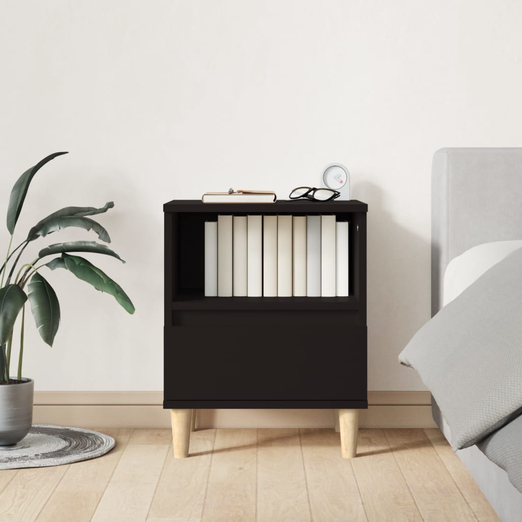 Berkfield Bedside Cabinet Black 40x35x50 cm