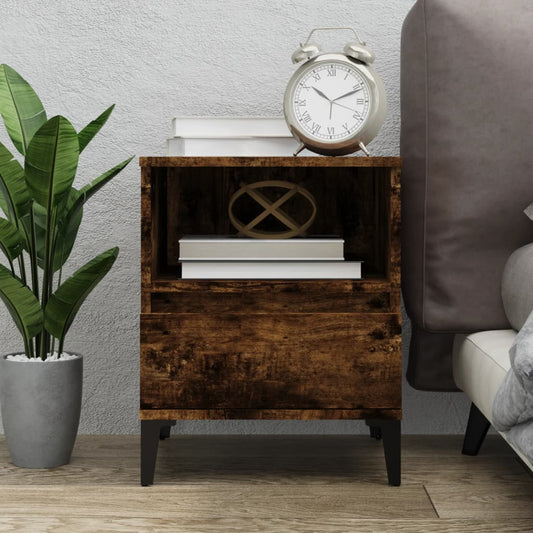 Berkfield Bedside Cabinet Smoked Oak 40x35x50 cm