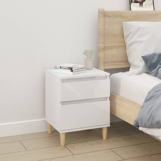 Berkfield Bedside Cabinet High Gloss White 40x35x50 cm