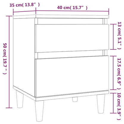Berkfield Bedside Cabinet Concrete Grey 40x35x50 cm