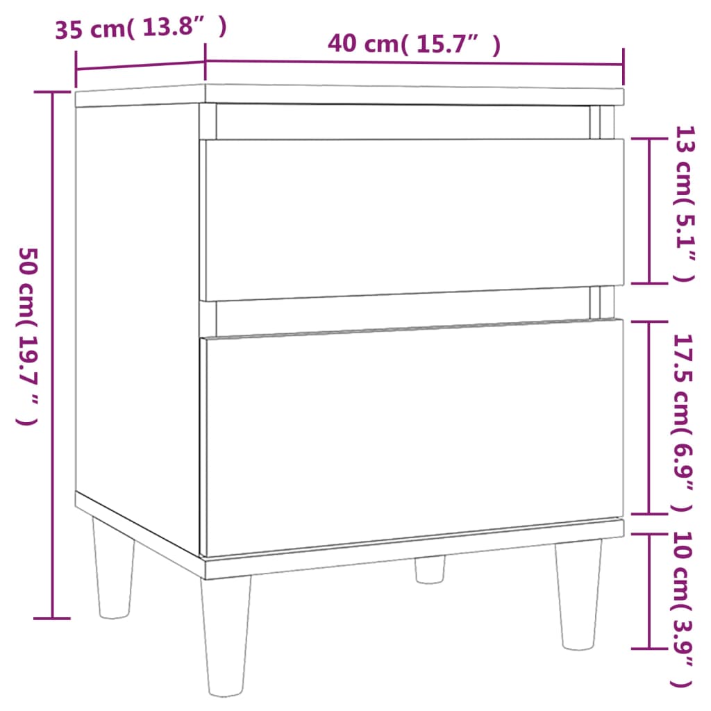 Berkfield Bedside Cabinet Smoked Oak 40x35x50 cm