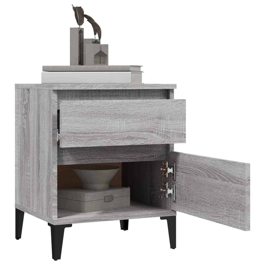 Berkfield Bedside Cabinets 2 pcs Grey Sonoma 40x35x50 cm
