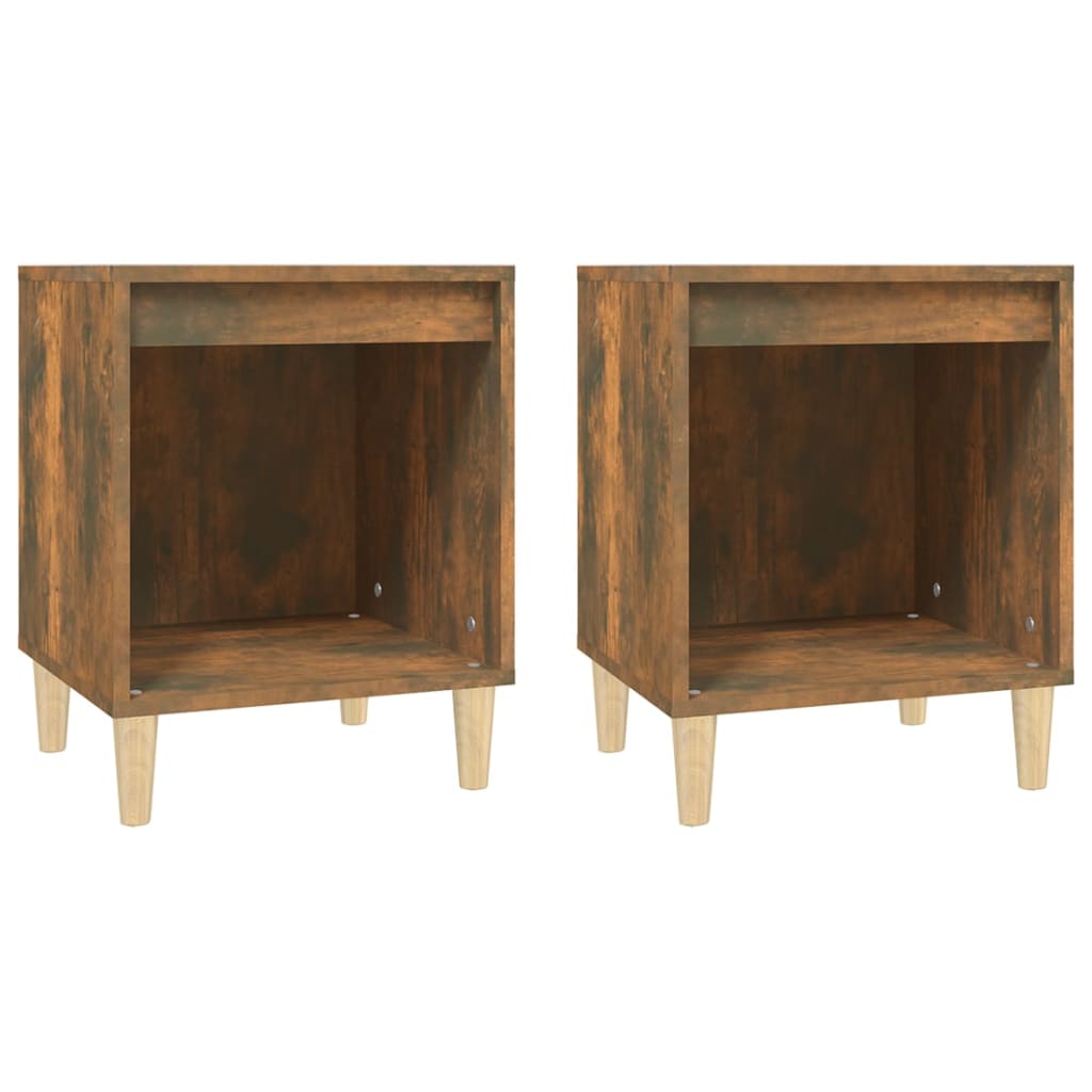 Berkfield Bedside Cabinets 2 pcs Smoked Oak 40x35x50 cm