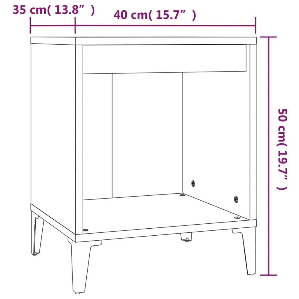 Berkfield Bedside Cabinets 2 pcs Sonoma Oak 40x35x50 cm